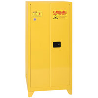 Eagle Manufacturing Tower 6010XLEGS Yellow Flammable Liquid Cabinet with 2 Self-Closing Doors, 2 Shelves, and 60 Gallon Capacity