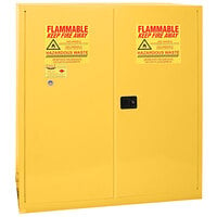 Eagle Manufacturing HAZ5510X Yellow Vertical HazMat Safety Cabinet with 2 Self-Closing Doors, 1 Shelf, and 110 Gallon Capacity