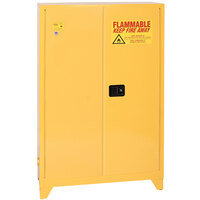 Eagle Manufacturing Tower 4510XLEGS Yellow Flammable Liquid Cabinet with 2 Self-Closing Doors, 3 Shelves, and 45 Gallon Capacity