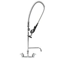 Equip by T&S 5PR-8W10 Wall Mounted 42 1/2 inch High Pre-Rinse Faucet with 8 inch Adjustable Centers, 44 inch Hose, 10 inch Add-On Faucet, and 6 inch Wall Bracket