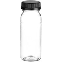 4 oz. Energy Round PET Clear Juice Bottle with Black Lid