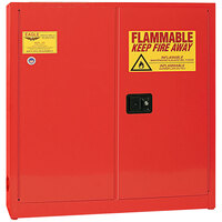 Eagle Manufacturing 24 Gallon Red Flammable Liquid Safety Cabinet with 2 Manual-Closing Doors - 1976XRED