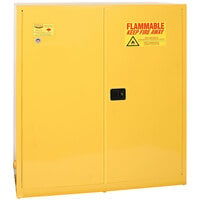 Eagle Manufacturing 110 Gallon Yellow Vertical Drum Flammable Liquid Safety Cabinet with Manual-Closing Doors - 1955X