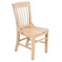 Lancaster Table & Seating Natural Finish Wooden School House Chair