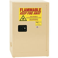 Eagle Manufacturing 12 Gallon Beige Flammable Liquid Safety Cabinet with Self-Closing Door - 1924XBEI