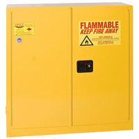 Eagle Manufacturing 3010X Yellow Flammable Liquid Cabinet with 2 Self-Closing Doors, 2 Shelves, and 30 Gallon Capacity