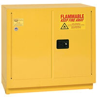 Eagle Manufacturing 22 Gallon Yellow Flammable Liquid Safety Cabinet with Self-Closing Door - 1970X