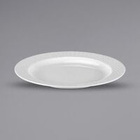 Bon Chef Weave 12 1/4" White Embossed Melamine Buffet Plate