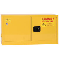 Eagle Manufacturing ADD14X Yellow Flammable Liquid Cabinet with 2 Self-Closing Doors, 2 Shelves, and 15 Gallon Capacity