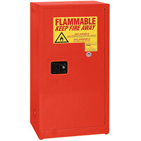 Eagle Manufacturing 16 Gallon Red Flammable Liquid Safety Cabinet with Manual-Closing Door - 1906XRED