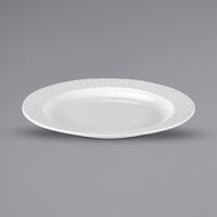Bon Chef Weave 10 3/4" White Embossed Melamine Dinner Plate