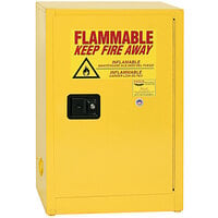 Eagle Manufacturing 12 Gallon Yellow Flammable Liquid Safety Cabinet with Self-Closing Door - 1924X