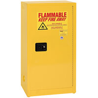 Eagle Manufacturing 16 Gallon Yellow Flammable Liquid Safety Cabinet with Manual-Closing Door - 1906X
