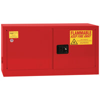 Eagle Manufacturing ADD15XRED Red Flammable Liquid Cabinet with 2 Manual-Closing Doors, 2 Shelves, and 15 Gallon Capacity