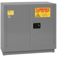 Eagle Manufacturing 22 Gallon Gray Flammable Liquid Safety Cabinet with Self-Closing Door - 1970XGRAY