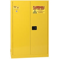 Eagle Manufacturing 45 Gallon Yellow Flammable Liquid Safety Cabinet with Manual-Closing Doors - 1947X
