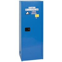 Eagle Manufacturing CRA1923X Blue Space Saver Metal Acid / Corrosive Safety Cabinet with Manual-Closing Door, 4 Shelves, and 24 Gallon Capacity