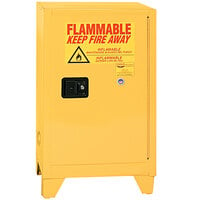 Eagle Manufacturing 12 Gallon Yellow Flammable Liquid Safety Cabinet with Manual-Closing Door and Legs - 1925XLEGS