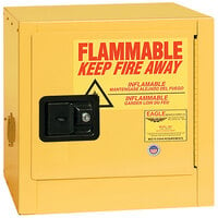 Eagle Manufacturing 2 Gallon Yellow Flammable Liquid Safety Cabinet with Manual-Closing Door - 1901X