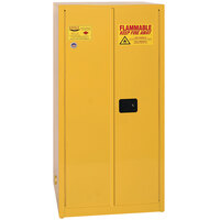 Eagle Manufacturing 6010X Yellow Flammable Liquid Cabinet with 2 Self-Closing Doors, 3 Shelves, and 60 Gallon Capacity