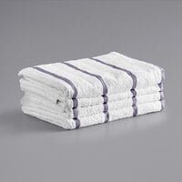 Las Rayas 30 inch x 60 inch Light Gray Stripes Ring-Spun 100% Terry Resort Pool Towel - 15 lb. - 4/Pack