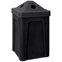IRP 3251079 48 Gallon Black Stacking Pyramid Lid Square Recycle Bin