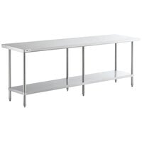 Regency 24" x 96" 16-Gauge 304 Stainless Steel Commercial Work Table with Undershelf