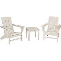 POLYWOOD Modern Sand 3-Piece Adirondack Chair Set with Newport Table
