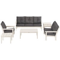 POLYWOOD Vineyard Sand / Ash Charcoal 6-Piece Deep Seating Patio Set