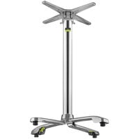 FLAT Tech SX26 26" x 26" Auto-Adjust Self-Stabilizing Polished Aluminum Bar Height Table Base with Flip Top Mechanism
