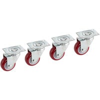 Lancaster Table & Seating 4 inch Plate Casters for 18-36-Chair Dolly - 4/Pack