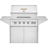 Crown Verity IE36MNG Estate Elite 36" Natural Gas Cart Grill with Roll Dome, Bun Rack, Two End Shelves, Two-Door Cabinet, and Cover
