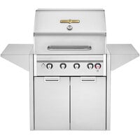 Crown Verity IE30MNG Estate Elite 30" Natural Gas Cart Grill with Roll Dome, Bun Rack, Two End Shelves, Two-Door Cabinet, and Cover