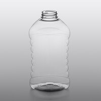 22 oz. (32 oz. Honey Weight) Ribbed Hourglass PET Honey Bottle - 159/Case