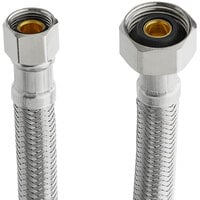 EF-FC-38C12F-24 24 inch Stainless Steel Braided Faucet Connector with 3/8 inch Compression x 1/2 inch FIP