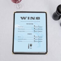 8 1/2 inch x 11 inch Menu Paper - Country Club Themed Golf Silhouette Design - 100/Pack