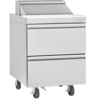 Delfield D4427NP-8 27 inch 2 Drawer Front Breathing Refrigerated Sandwich Prep Table