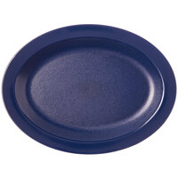 Carlisle PCD41250 Dark Blue 12 inch x 9 inch Oval Polycarbonate Platter - 24/Case