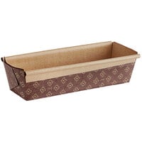 Novacart 9 inch x 2 7/8 inch x 2 1/2 inch Corrugated Kraft Oven Safe Paper Bread Loaf Pan - 480/Case