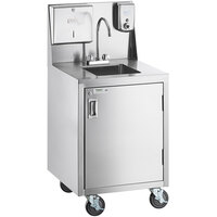 Regency Space Saver Single Bowl Hot and Cold Portable Hand Sink Cart