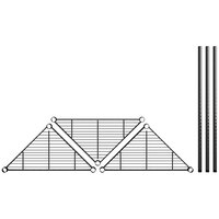 Regency 18 inch NSF Black Epoxy Triangle 3-Shelf Kit with 34 inch Posts