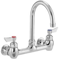 Waterloo Wall Mount Faucet with 6 inch Gooseneck Spout and 8 inch Centers