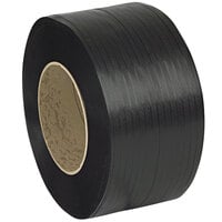 Lavex Industrial 9000 inch x 1/2 inch Black Polypropylene Strapping Coil with 8 inch x 8 inch Core