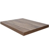 BFM Seating Relic 30 inch x 42 inch Knotty Pine Rectangular 2 inch Thick Table Top