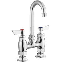 Waterloo Deck Mount Faucet with 3 1/2" Gooseneck Spout and 4" Centers