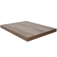 BFM Seating 24" x 30" Knotty Pine Rectangular 2" Thick Table Top