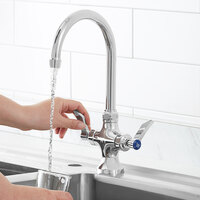 Waterloo Deck Mount Faucet with 6 inch Gooseneck Spout and Supply Hoses