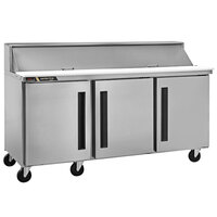 Traulsen Centerline CLPT-7230-SD-LLL 72 1/2" 3 Left Hinged Door Mega Top Refrigerated Sandwich Prep Table