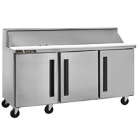 Traulsen Centerline CLPT-7220-SD-LLL 72 1/2" 3 Left Hinged Door Refrigerated Sandwich Prep Table