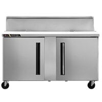 Traulsen Centerline CLPT-6024-SD-LR 60 1/2 inch 2 Door Mega Top Refrigerated Sandwich Prep Table